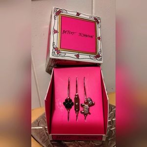 Betsey Johnson Set Of 3 Latch Dog Lovers Goldtone Bangles